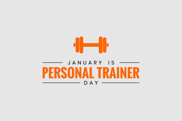 National Personal Trainer Day Holiday concept. Template for background, banner, card, poster, t-shirt with text inscription - obrazy, fototapety, plakaty
