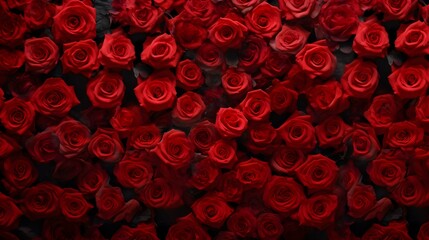 Flowers wall background with amazing red rose flowers