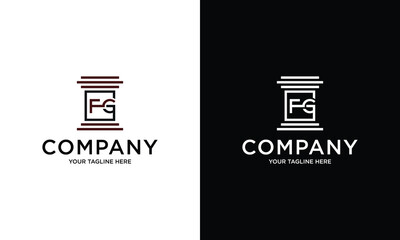 Letters FG or Lawyer Logo, suitable for any business related to lawyers with FG or initials.