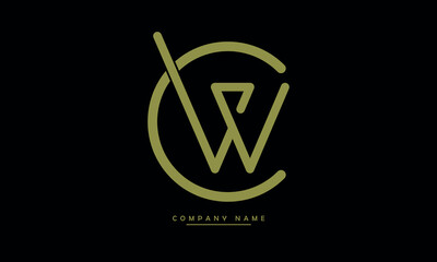 CW, WC, C, W Abstract Letters Logo Monogram