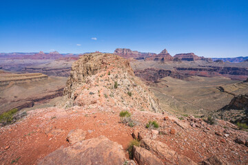 hiking the grandview trail in the grand canyon national park, arizona, usa