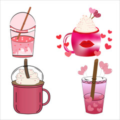  Valentine Coffee Up Sublimation Clipart