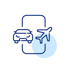 Airport car rental app. Pixel perfect, editable stroke icon