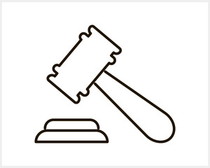 Judge hammer icon isolated. Auction gavel. Vector stock illustration. EPS 10
