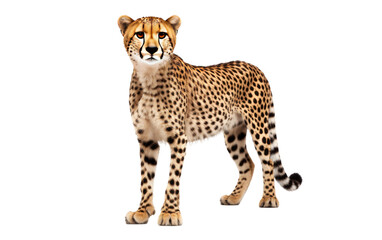 Cheetah Portraits On Transparent Background