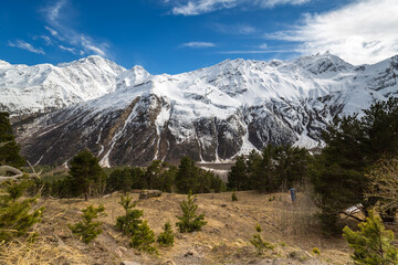 Panoramic view of the Caucasus mountains