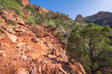 hiking the grandview trail in the grand canyon national park, arizona, usa