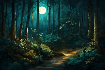forest at night