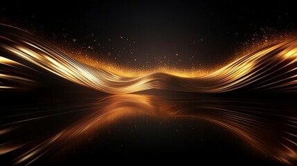 Fototapeta na wymiar Immerse yourself in the beauty of a high-resolution 8K Golden Black Award Background, featuring waves, luxury graphics, and elegant shine.