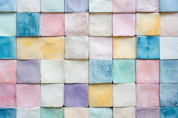Elegant, muted pastel blocks intermingling, reminiscent of the colors found in a spring or early summer garden