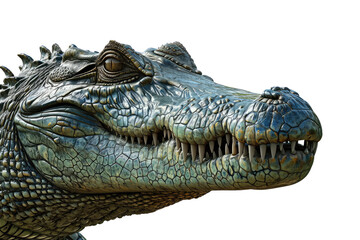 Fototapeta premium crocodile looking isolated in white