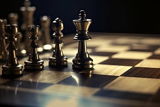 illustration closeup chess board idea tactic strategy background theme