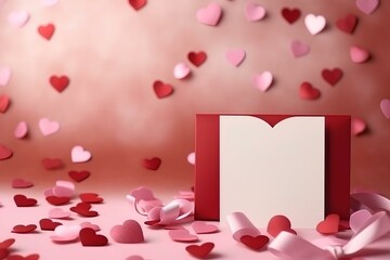 Greeting Card for valentine's day concept, mockup style