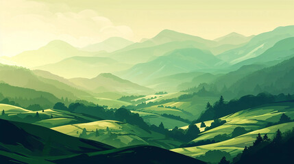 Green landscape background