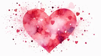 Poster Watercolor Heart love © Cedar