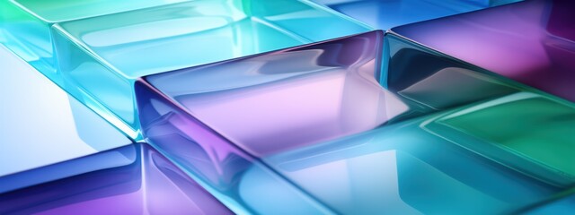 Abstract image of blue-violet glass surfaces