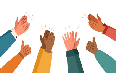 Applauding hands isolated on a white background.