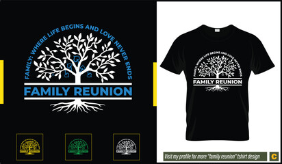 Family reunion tshirt design - obrazy, fototapety, plakaty