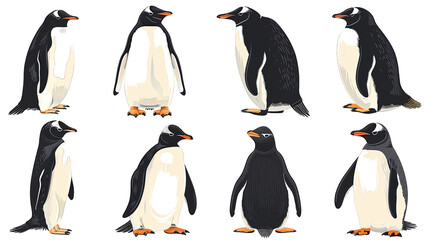 set of penguins illustration