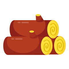 Unique design icon of wood logs

