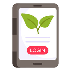 Premium download icon of mobile leaf

