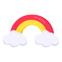 An eye catching icon of rainbow, flat style 

