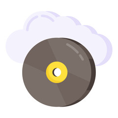 An icon design of cloud cd

