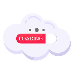 A unique design icon of cloud loading 

