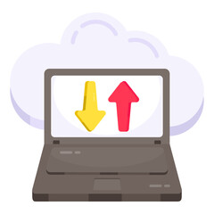 Editable design icon of cloud data transfer

