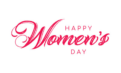 Obraz na płótnie Canvas Happy women's day handwritten text holiday calligraphic text for use in greeting card banner poster postcard women's day hand lettering design