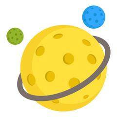 Editable design icon of revolving planet 


