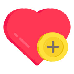 An icon design of add heart

