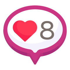 A flat design icon of social comment 

