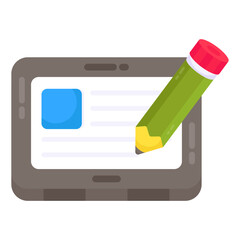 Trendy design icon of online article writing 

