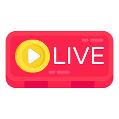Conceptual flat design icon of live streaming 

