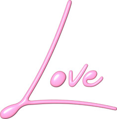 Pink lettering. Love