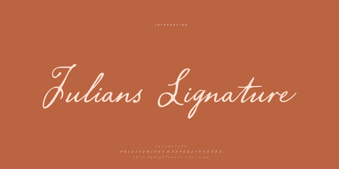 Abstract Fashion font alphabet. Minimal modern urban fonts for logo, brand etc. Typography Calligraphy typeface uppercase lowercase and number. vector illustration
