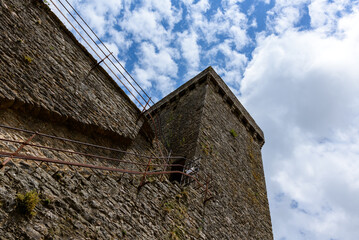 The streets of the medieval village in Europe, France, Occitanie, Aveyron, La Couvertoirade, in...