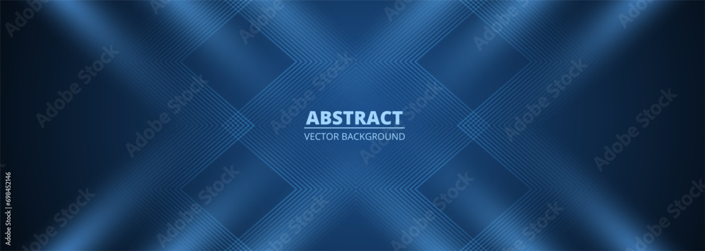 Poster dark abstract modern background with blue glowing stripes texture concept banner design. vector illu