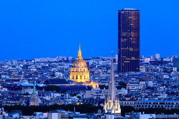 The American Cathedral, Les Invalides and the Montparnasse tower , in Europe, France, Ile de...