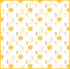 Dollar symbol pattern background design.yellow pattern design