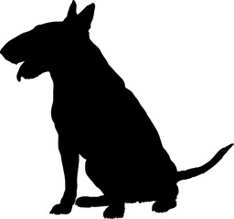 Dog Bull Terrier sitting silhouette Breeds Bundle Dogs on the move. Dogs in different poses.
The dog jumps, the dog runs. The dog is sitting. The dog is lying down. The dog is playing
