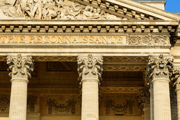 The Pantheon , in Europe, in France, in Ile de France, in Paris, in summer, on a sunny day.