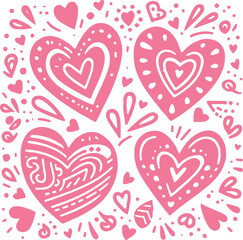 pattern with pink hearts