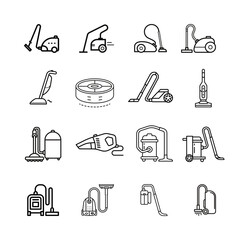 Icon set.  Dust and sofa cleaning tools. Vacuum cleaner illustration vector.