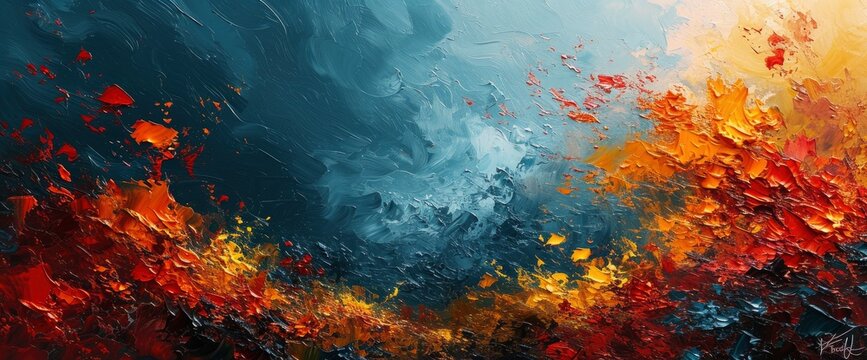 Abstract Painting Oil On Canvas Color, Background Banner For Business, Desktop Background © Mart PIC