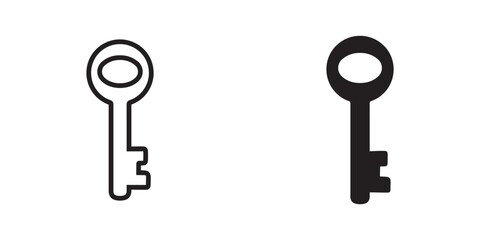 Key icon vector. Key logo design. Key vector icon illustration isolated on white background - obrazy, fototapety, plakaty