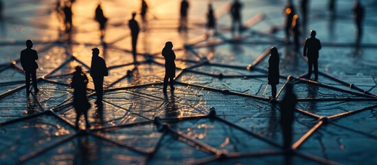 Businessperson collective within concept of networking.