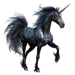 Obraz na płótnie Canvas Black Unicorn Fantasy