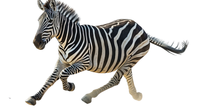 Zebra Running Isolated